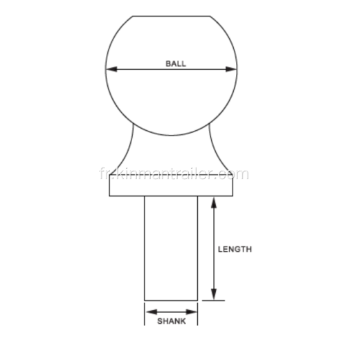 Pièces de remorque pour boule d&#39;attelage de remorque Dia 1-7 / 8 &quot;